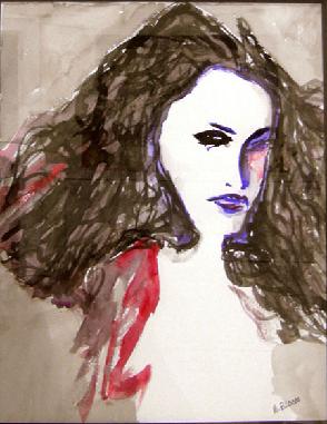 Watercolor on Paper entitled 'Roberta'