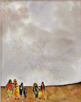 Watercolor Painting on Paper entitled 'Out of Africa'