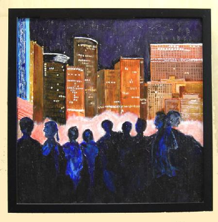 Acrylic Painting on Canvas entitled 'Night Life' 16" x 16"