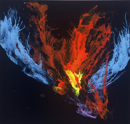 Enamel Painting on Plexiglas entitled 'Black Fire'